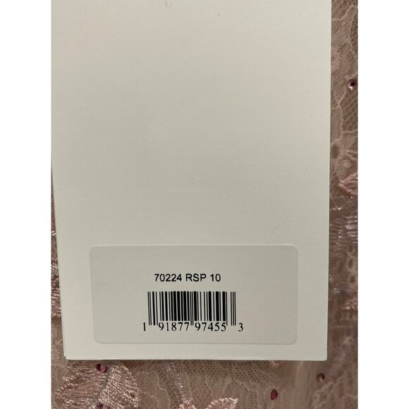 Mac Duggal Floral Applique Gown Pink Size 10 Formal Maxi Dress NWT - Picture 9 of 10